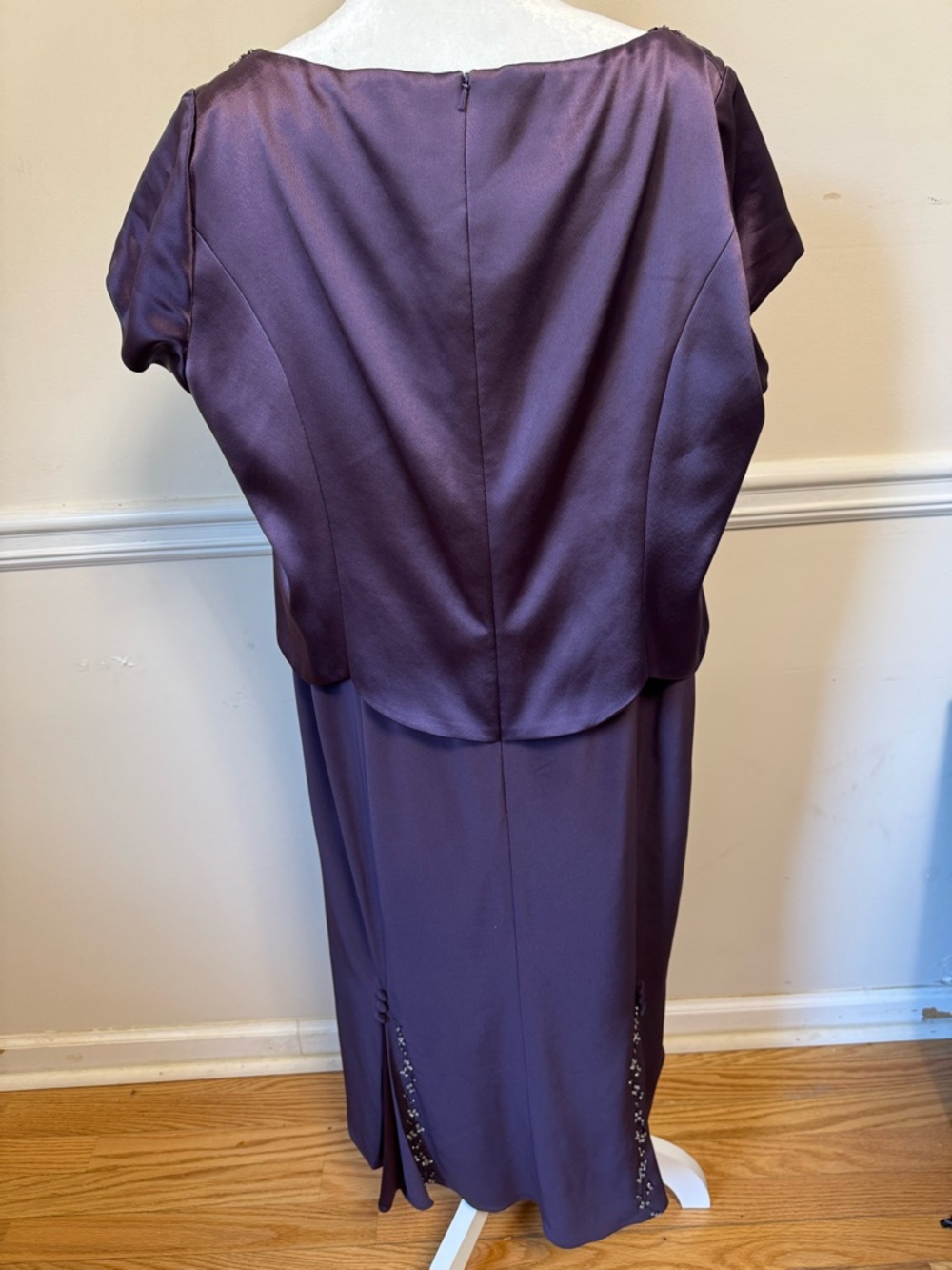 Montage by Mon Cheri Plum Beaded 2PC Formal Dress Mother of Bride - Picture 4 of 12